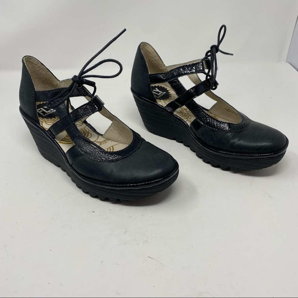 FLY LONDON Lace Up Caged Wedges